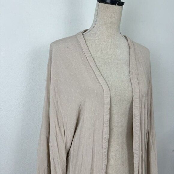 Sim & Sam Bohemian Dusty Pink Swiss Dot Open Front Cardigan Lightweight L/XL - Picture 7 of 9